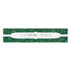 Green Glitter & White Birthday Party Favor Sticker