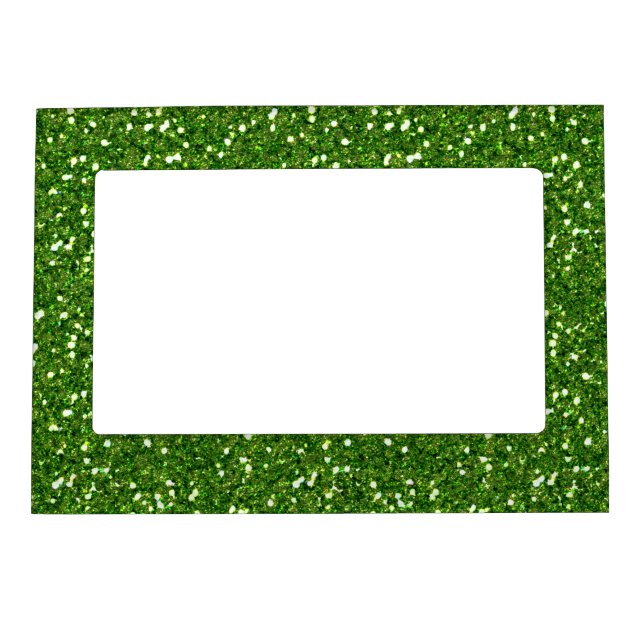 Green Glitters Magnetic Picture Frame (Front)