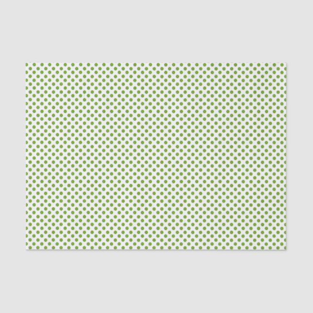 Green Glittery Polka Dot Tissue Paper (Front)