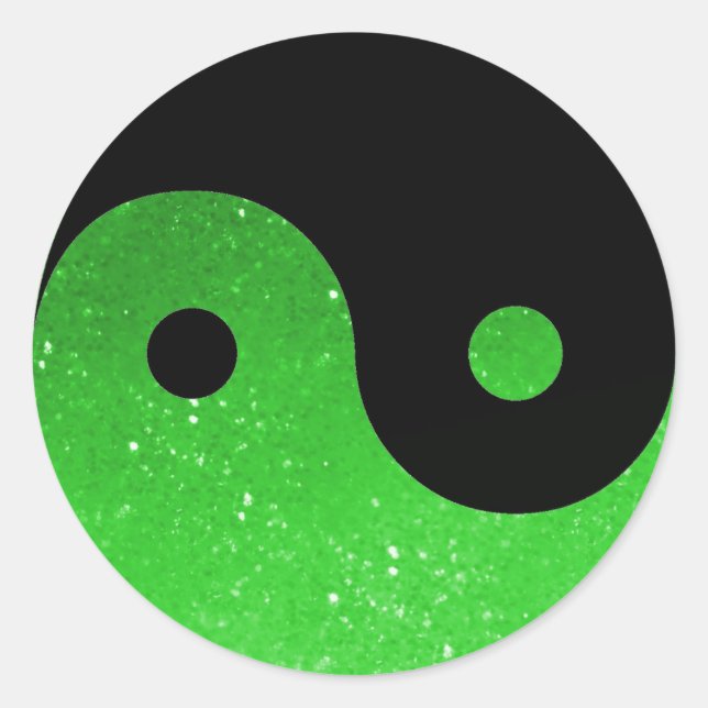 Green Glitz Look Yin Yang Stickers (Front)