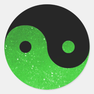 Green Glitz Look Yin Yang Stickers