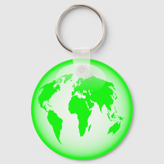 Green Glossy Globe Keychain (Front)