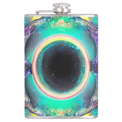 Green Glow Abstract Flask