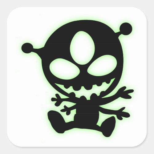 Green Glow Alien Sticker