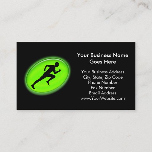 Customizable Green Glow Fitness and Personal Training Logo Business Cards