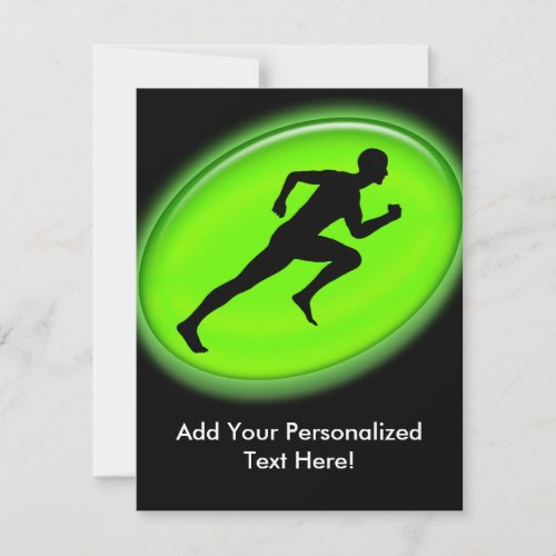 Green Glow Fitness Logo Custom Invites