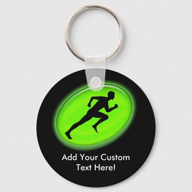 Green Glow Fitness Logo Keychain (Front)