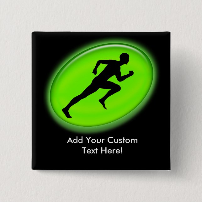 Green Glow Fitness Logo Pinback Button (Front)