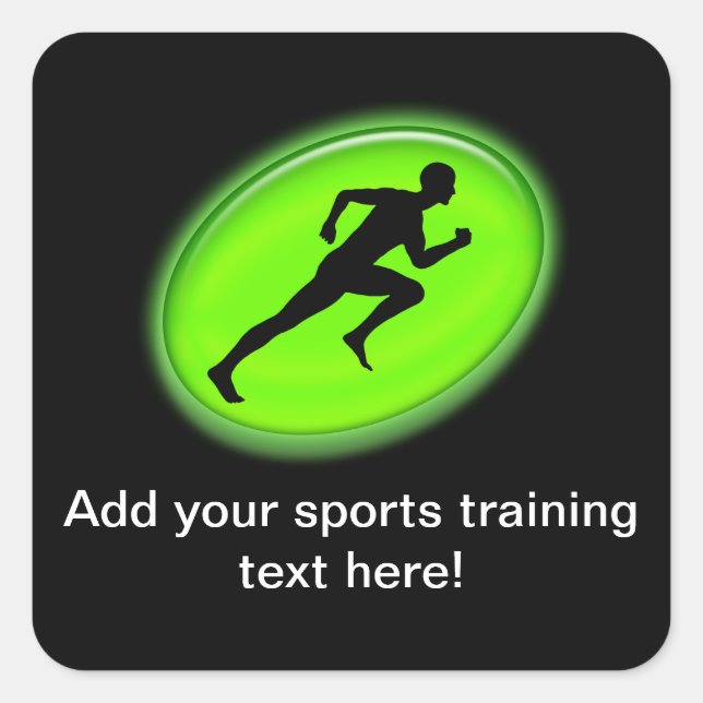 Green Glow Fitness Logo Square Sticker (Front)