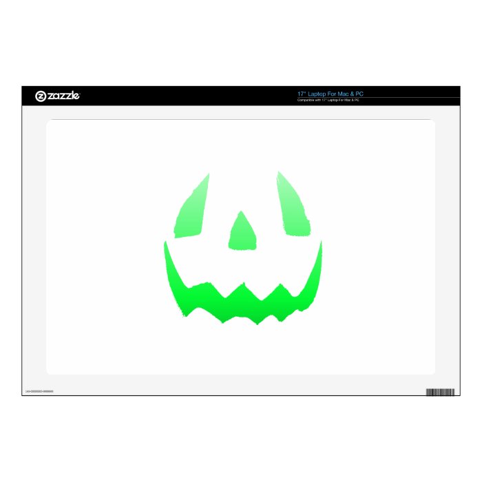 Green Glow Happy Halloween 17" Laptop Skins