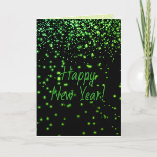 Green Glow HAPPY NEW YEAR Personalized Card