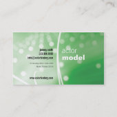 Green Glow Headshot Business Card (Back)