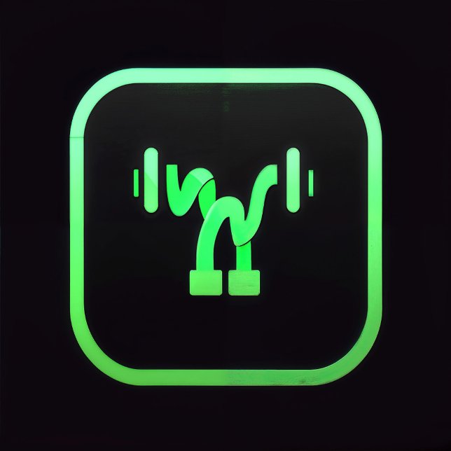 Green Glowing Fitness Icon wireless charger  (Creator Uploaded)