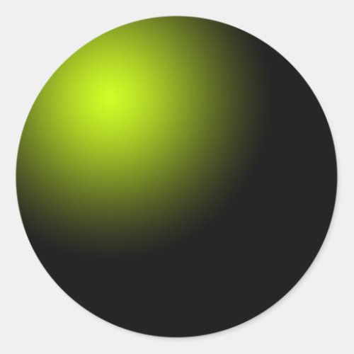 Green Glowing Orb Classic Round Sticker