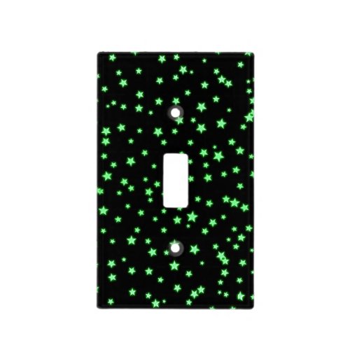 Green Glowing Stars Celestial Space Black Universe Light Switch Cover