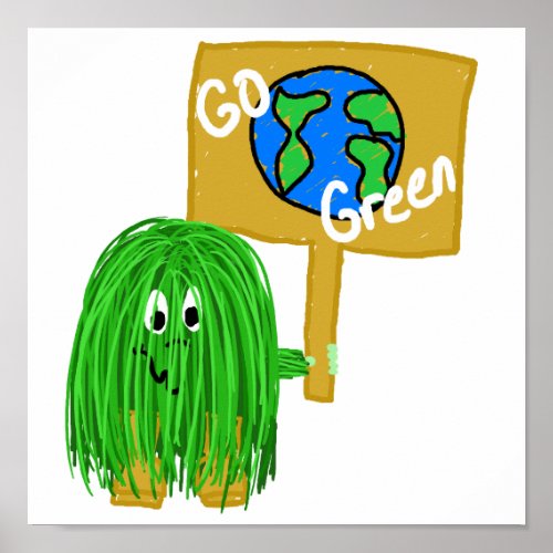Green go green planet poster