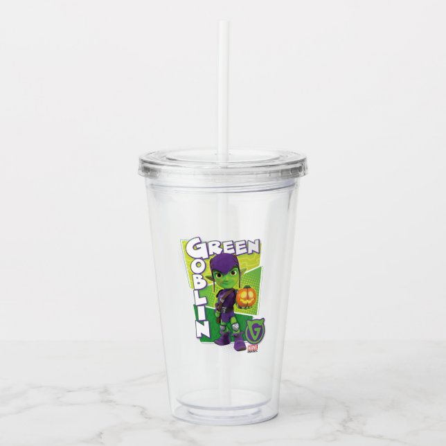 Green Goblin Character Badge Acrylic Tumbler (Front)