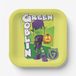 Green Goblin Character Badge Paper Plates