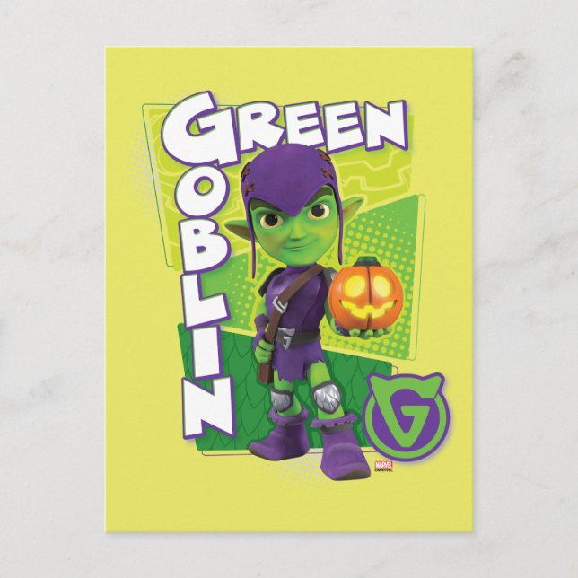Green Goblin Character Badge Postcard (Front)
