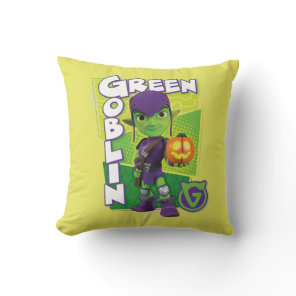 Green Goblin Character Badge Throw Pillow
