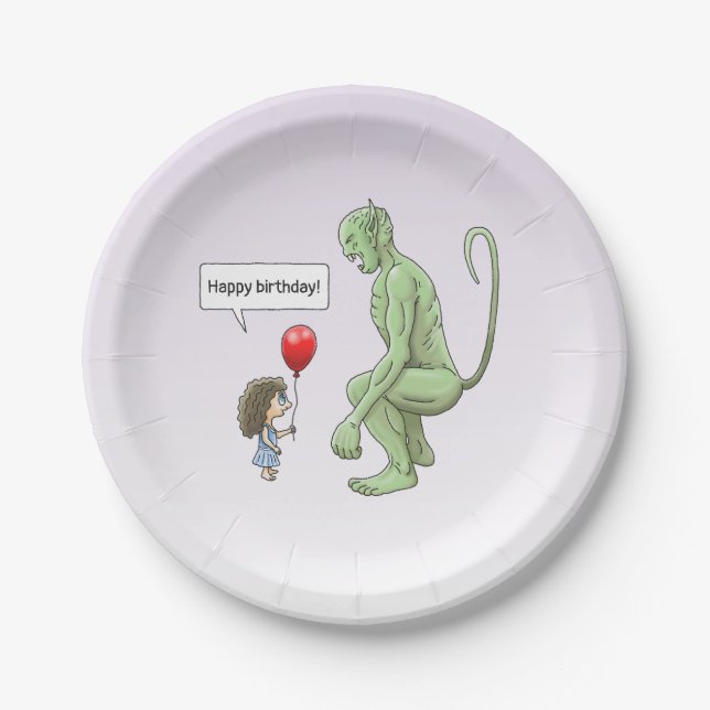 Green Goblin's Happy Birthday Paper Plates (Front)