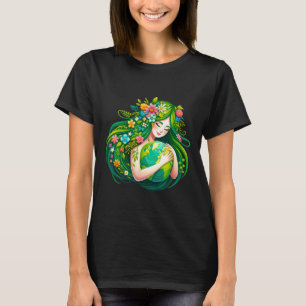 Green Goddess Earth Day Save Our Planet Women Girl T-Shirt