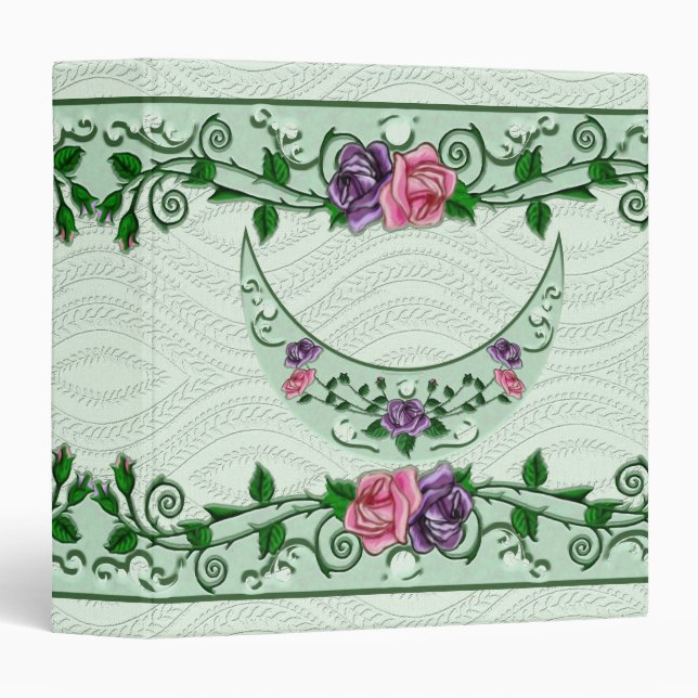 Green Goddess Upright Crescent 3 Ring Binder (Front/Spine)