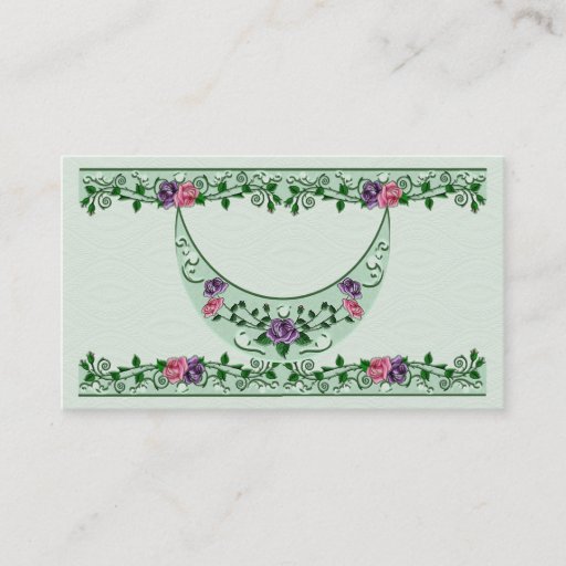 Customizable Green Goddess Upright Crescent Business Card Templates