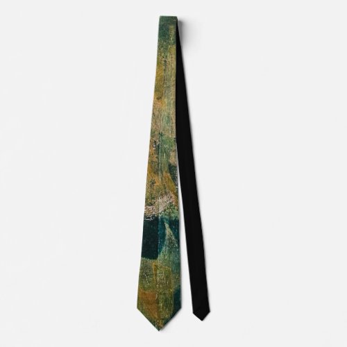 Green  Gold A Gel Print Abstract Neck Tie