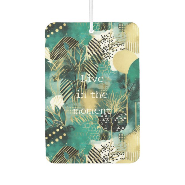 Green Gold Abstract Air Freshener (Front)