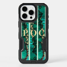 Green Gold Abstract Monogram