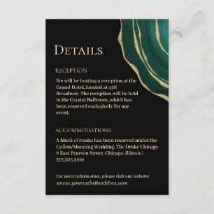 Green  gold agate black enclosure card
