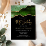 Green Gold Agate Geode 40th Birthday Party Invitation<br><div class="desc">This trendy birthday invitation features a watercolor image of an agate geode in shades of dark, medium, and light green, with faux gold highlights. The words "40th Birthday" appear in faux gold glitter in decorative modern handwriting font. Customize it with the name of the guest of honor in gold art...</div>