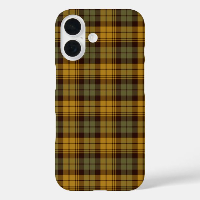 Green, Gold and Brown Rustic Plaid Case-Mate iPhone Case (Back)