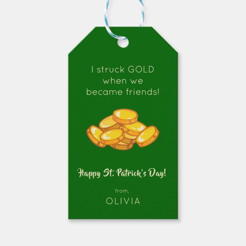 Green Gold and Friends St Patricks Day  Gift Tags