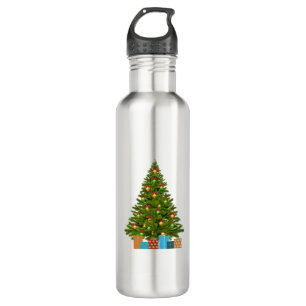 Green, Gold, and Gifts with Green Tree Stainless Steel Water Bottle