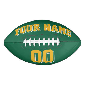 GREEN GOLD AND WHITE Custom Football