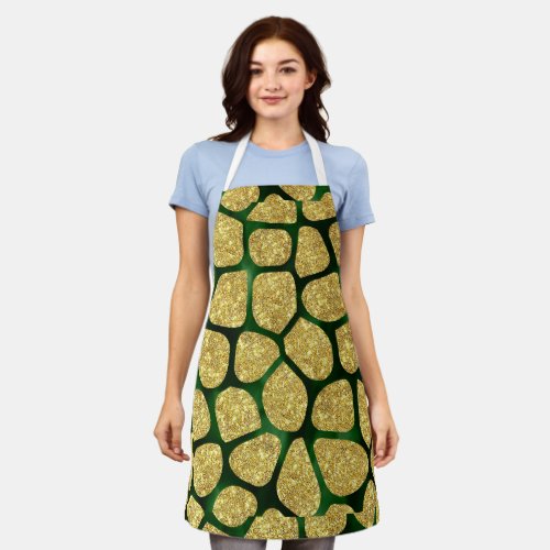 Green Gold Apron _ Elevate Your Kitchen Style