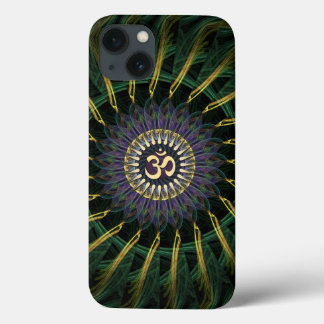 Green Gold Aum Swirl New Age iPhone 13 Case