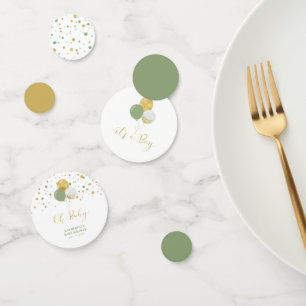 Green & Gold Balloons   Oh Baby Boy Baby Shower Confetti