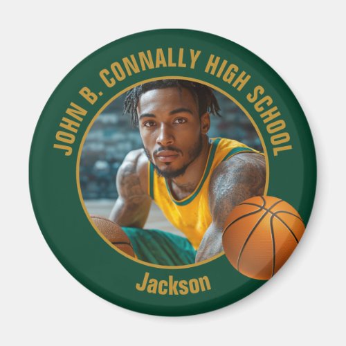 Green Gold Basketball Player Photo