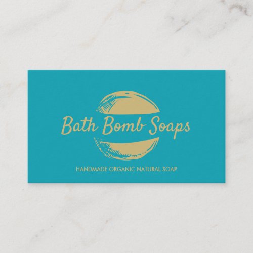 Green Gold Bath Bomb Natural Soap Business Card