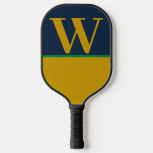 Green Gold Blue College Monogram Pickleball Paddle
