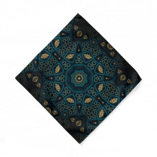 Green Gold Boho Rosette Mandala Bandana