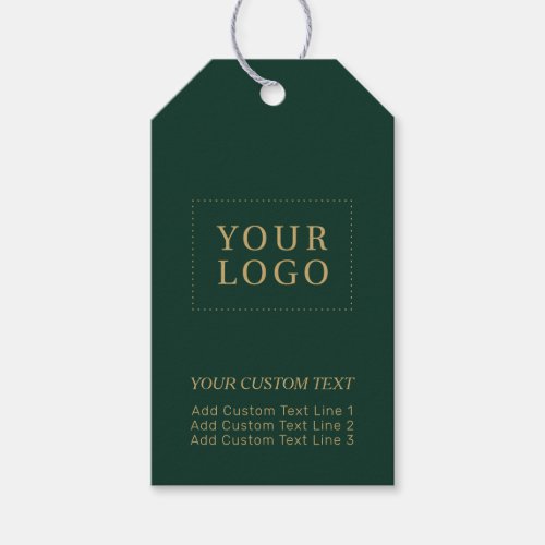 Green  Gold Branded Business Logo Package Gift Tags