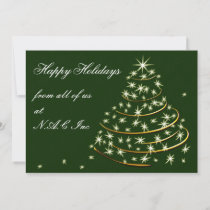 green gold Business Holiday Flat cards