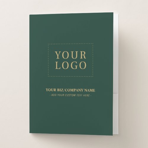Green  Gold Business Logo Promotional Pocket Folder