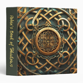 Green & Gold Celtic Knot Witch Book of Shadows 3 Ring Binder