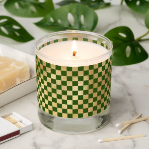 Green Gold Checkered Scented Candle