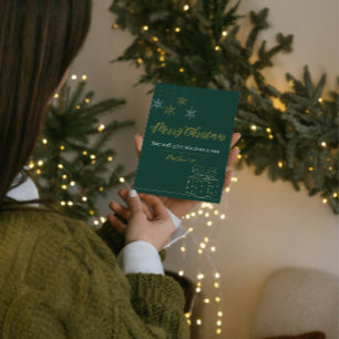 Green & Gold Christian Christmas Card – Matt. 1:21